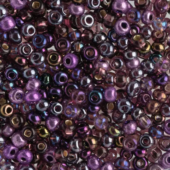 John Bead 6/0 Mixed Czech Glass Seed Beads, 100g Royal Amethyst Mix {1}