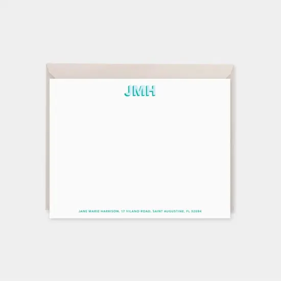 Monogram Note Cards with 3D Type II {3}