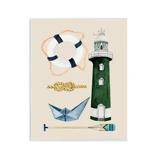 Stupell Industries Maritime Nautical Items Wall Plaque Art Design by Brooke Pajkurich {1}