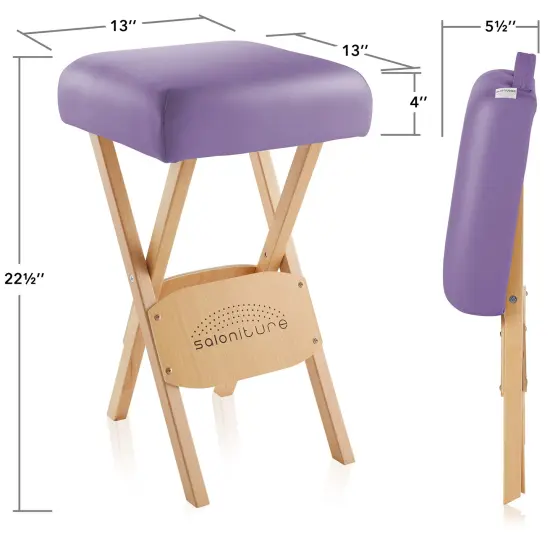 Saloniture Wood Folding Massage Stool with Carrying Case {6}