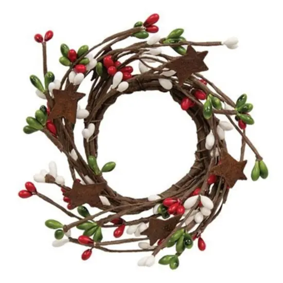 Pip Berry & Star Ring Green Red White {1}