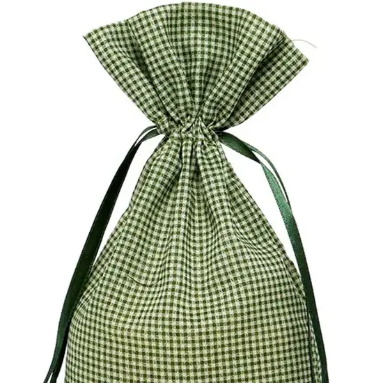 Gingham Cotton Bag 5 5/8" x 1 5/8" x 10 3/8" {4}