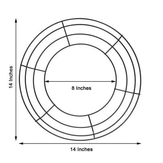 14-Inch Black Metal Round Hoop Hanging WREATH FRAME DIY Home Party Decorations {2}