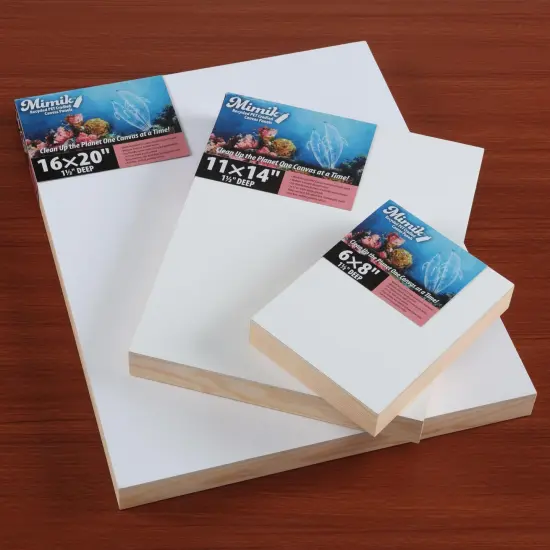 Creative Mark Mimik Recycled PET Cradled Canvas Panel 1-1/2" Depth- Single Canvas- Medium-Textured Painting Board for Eco-Conscious Artists, 14.11 oz Triple-Acrylic-Primed Weight {3}