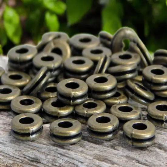 *250* 6x2mm Antique Bronze Grooved Rondelle Spacer Beads {2}
