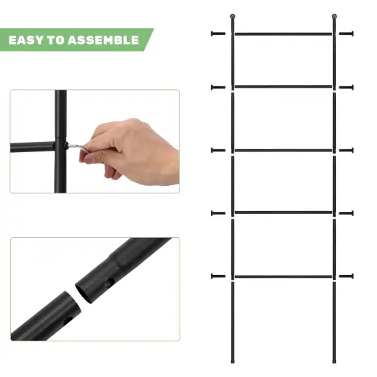 Blanket Ladder Towel Ladder for Bathroom Blanket Rack for Living Room Bathroom Laundry Room Black {4}