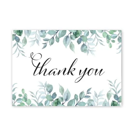 Great Papers! Elegant Eucalyptus Thank You Note Card and White Envelope, 4.875" x 3.375", 24 count {1}
