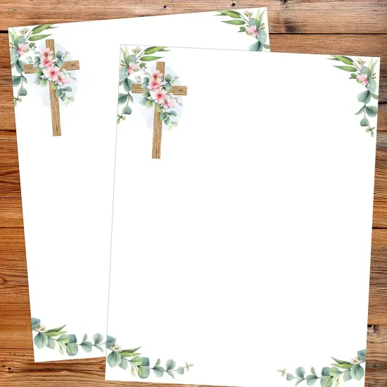 Great Papers! Floral Faith Elegance Letterhead, for Invitations, Announcements and Personal Messages, Printer Friendly 8.5&rdquo;x11&rdquo;, 50 Pack {3}