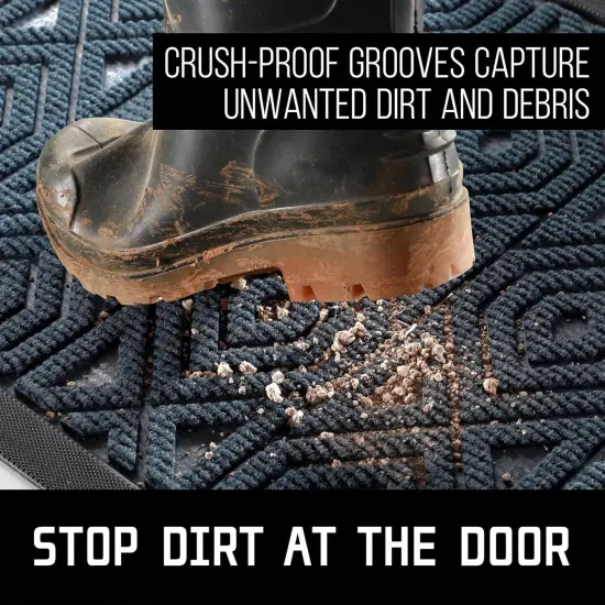 Door Mat, Outdoor Indoor Entrance Welcome Mat, Heavy Entry Front Door Mat, Stain & Fade Resistant, Low Profile, Sturdy Rubber, Easy Clean Patio Floor Mat, Waterproof, 29.5 x 17, Blue {4}