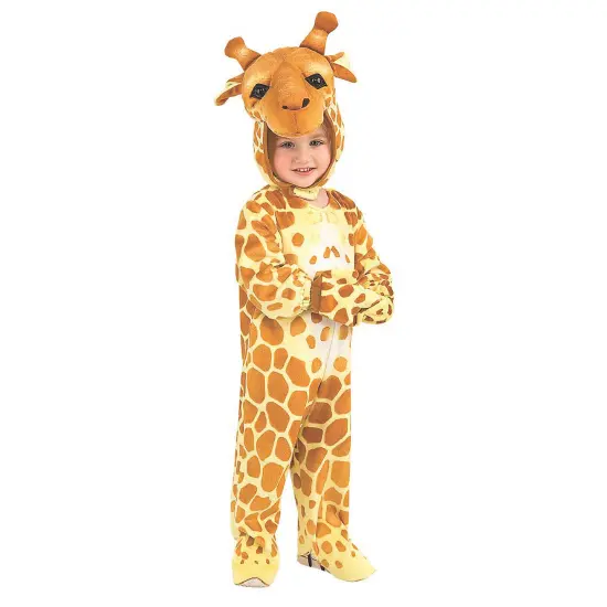 Giraffe Costume Plush Jumpsuit Headpiece Gloves Halloween Outfit {1}