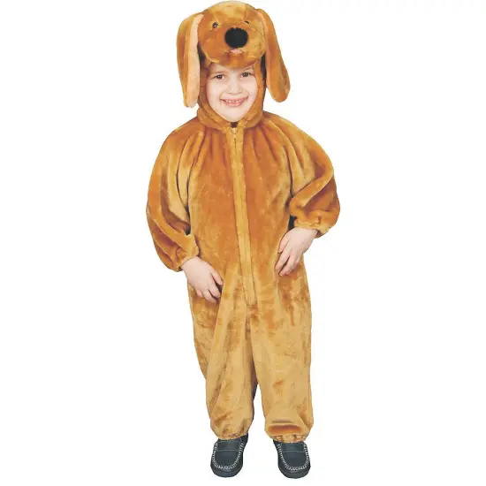 Puppy Child Costume Plush Zipper Front Jumpsuit Hood Headpiece {1}
