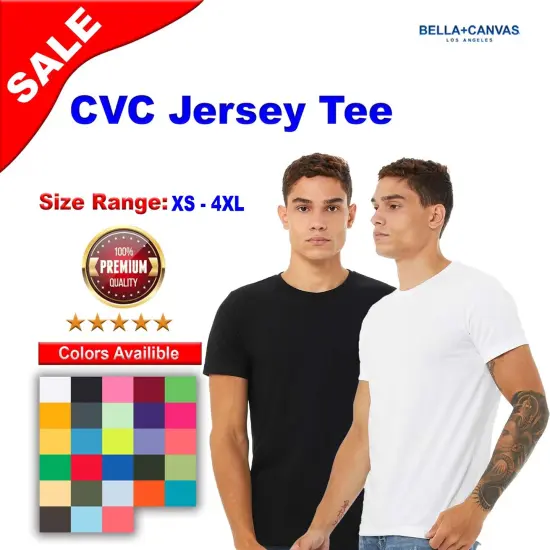 BELLA + CANVAS&reg; CVC Jersey Crewneck Short Sleeve T-Shirt Heather cement {2}