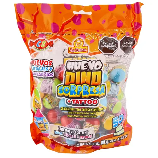 Las Delicias Huevo Dino W/Tatt 50Ct {1}