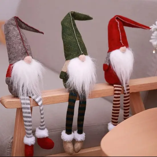 3pcs new Christmas decoration long legs Rudolph doll Christmas children gift hotel mall window decoration {6}