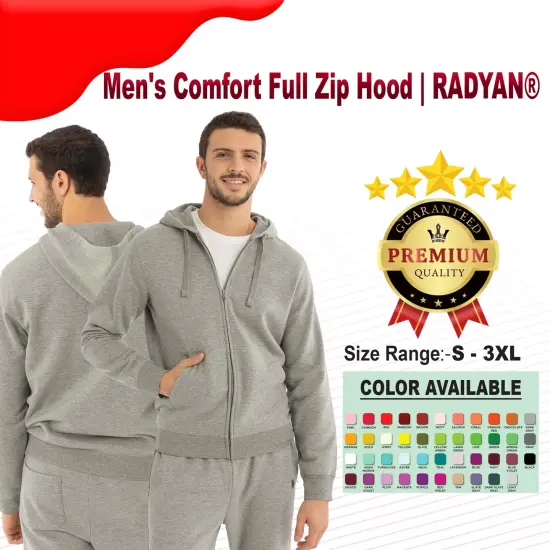 Men's Comfort Full Zip Hood | RADYAN&reg; SAFETY GREEN {2}