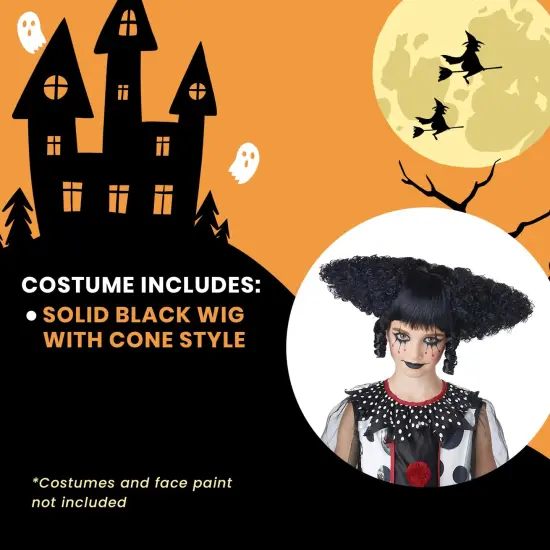 Creepy Clown Women's Costume Wig - Black {5}