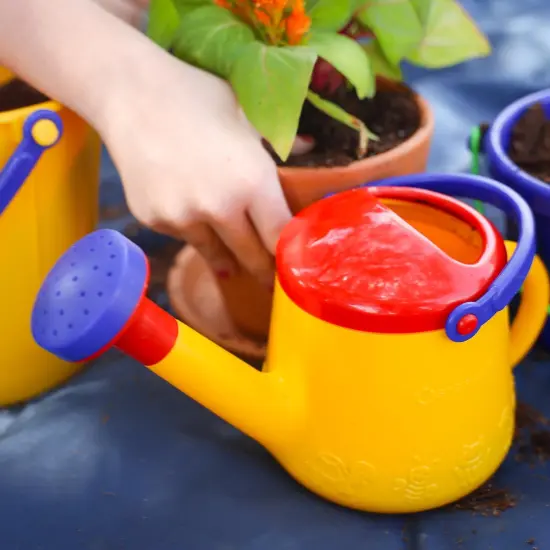 Spielstabil Toddler Outdoor Garden Tools -Classic Yellow Watering Can for Kids Ages 18 Months and Up - 1 Liter Garden Toy Set - Made in Germany Multicolor {6}