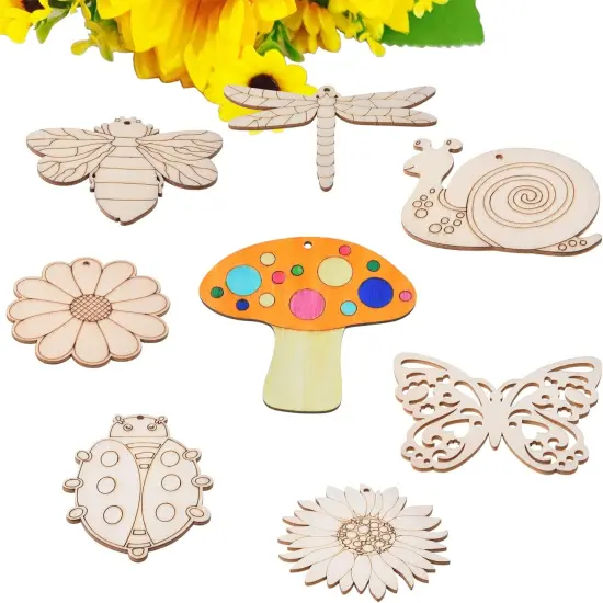 48PCS Unfinished Wood Insect Cutouts {1}