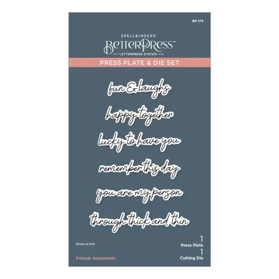 Spellbinders BetterPress Press Plate & Die Set-Friends Sentiments {1}