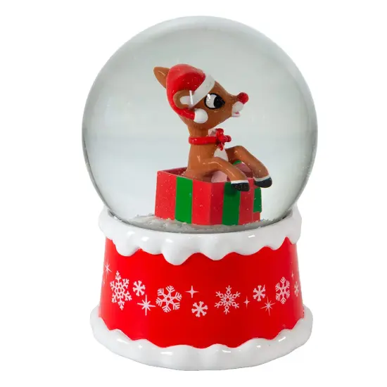 Kurt Adler 100MM Rudolph In Present Water Globe {2}