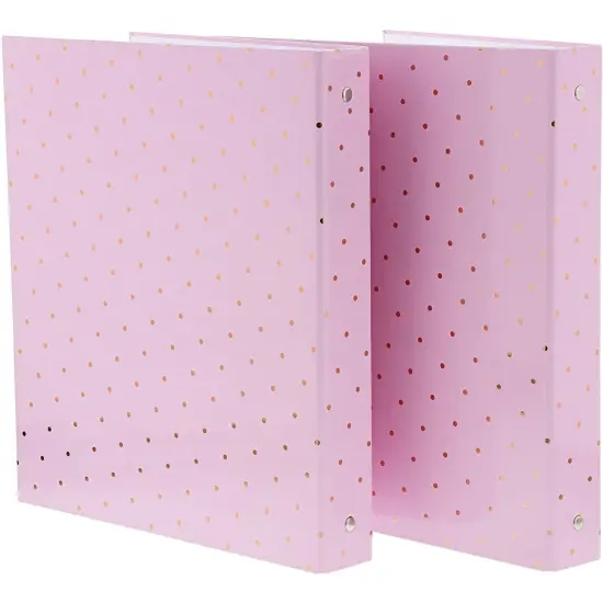 Paper Junkie 2 Pack 3-Ring Binders 1 inch Ring Pink Daily Planner - Gold Foil {6}