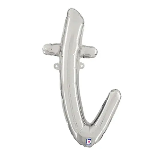 Betallic&reg; 24 inch Script Letter T Silver Air Fill Only {1}