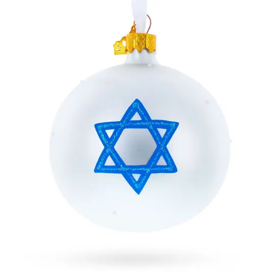 Israel Coat of Arms Glass Ball Christmas Ornament 3.25 Inches {3}