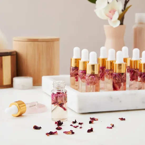 24-Pack Clear Glass Tincture Bottles with Dropper, Mini Eye Dropper Bottles for Essential Oils, Travel Aromatherapy Perfume, Liquid Cosmetics, Cuticle Oils (Gold and White, 10ml) {2}