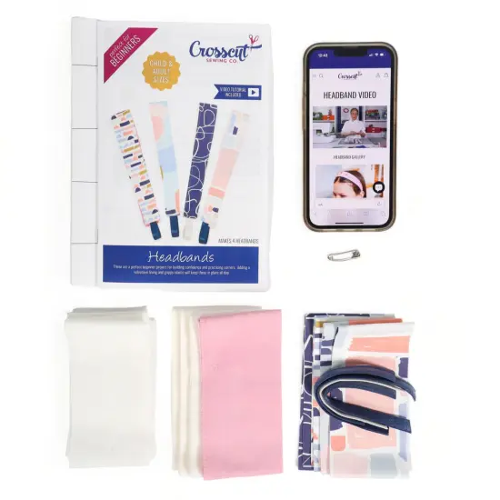Crosscut Sewing Co.&reg; Headband Sewing Project Kit for Beginners Abstract blue {6}