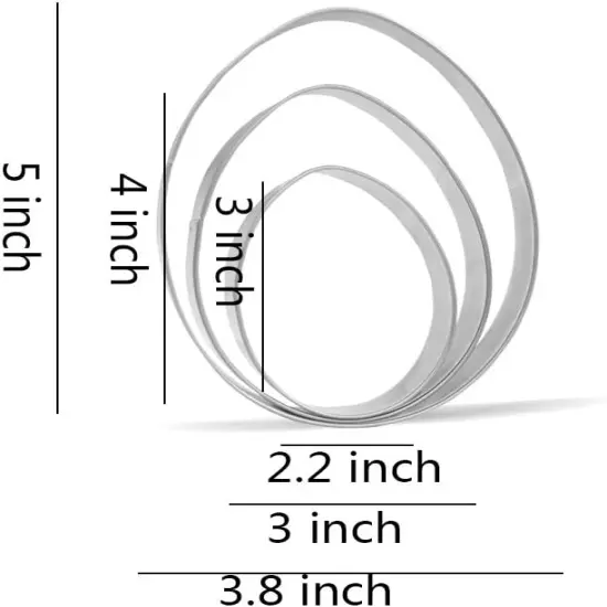 8 Piece Large Easter Cookie Cutter Set - Bunny, Rabbit, Easter Egg, Chick, Flower, Carrot - Stainless Steel {4}