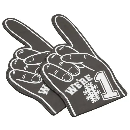 2 Pack Foam Finger #1, It's Goin' Down, Sports Party Favors, Outdoor Essentials, Black (9 x 17.5 in) {4}