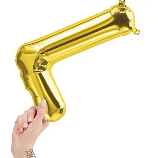NorthStar Balloons&reg; 16" Gold Letter L Balloon Air Fill Only {4}
