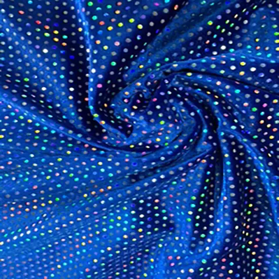 1 Yard Glued Hologram Sequin Stretch Velvet Fabric 60 Inches Width Black {6}
