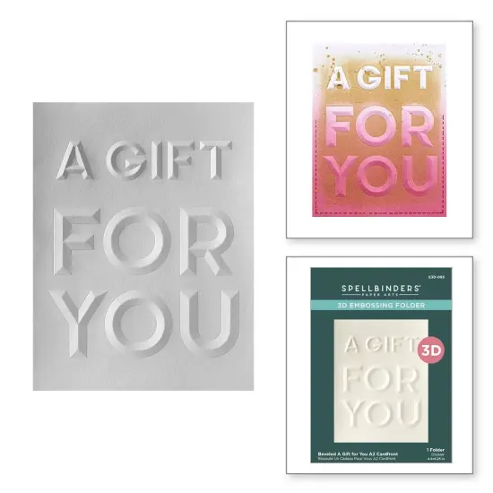 Spellbinders 3D Embossing Folder -Beveled A Gift For You A2 Cardfront {5}