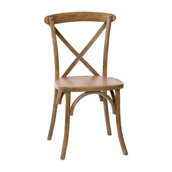 Merrick Lane Bardstown X-Back Bistro Style Wooden High Back Dining Chair Lime Wash {8}