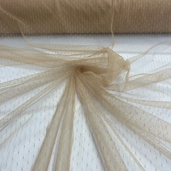 1 Yard 2-Way Stretch Dots Point Net Mesh Fabric 60" Wide for Gowns, Veils & Costumes Ivory {2}