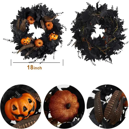 Halloween Wreath - 18 Inch (Feather) {2}