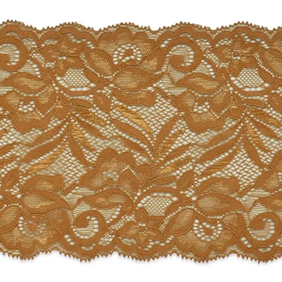 5 Yards of Brea 5 1/2" Stretch Raschel Lace Trim | 5 yard cut Cocoa {1}