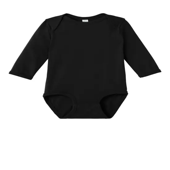 Rabbit Skins&reg; Infant Long Sleeve Jersey Bodysuit Black {1}