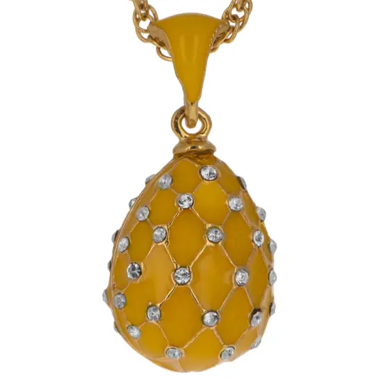 Yellow Trellis Royal Egg Pendant Necklace {3}