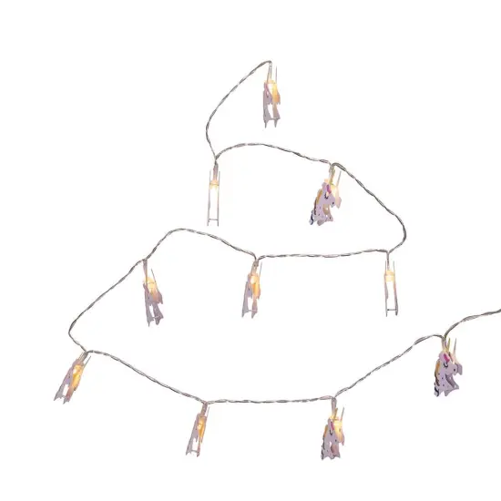 Kurt Adler Battery-Operated 10-Light USB Metal Unicorn Light Set {3}