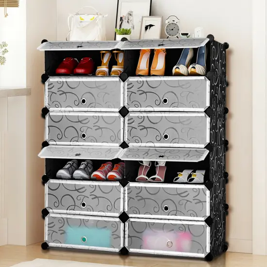 Costway 12 Cubic Portable Shoe Rack Shelf Cabinet Storage Closet Organizer Home Furni {2}