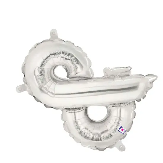 Betallic&reg; 14 inch Ampersand Silver Air Fill Only Balloon {3}