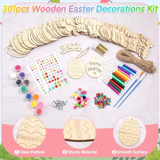 301 PCS Easter Wooden Hanging {3}