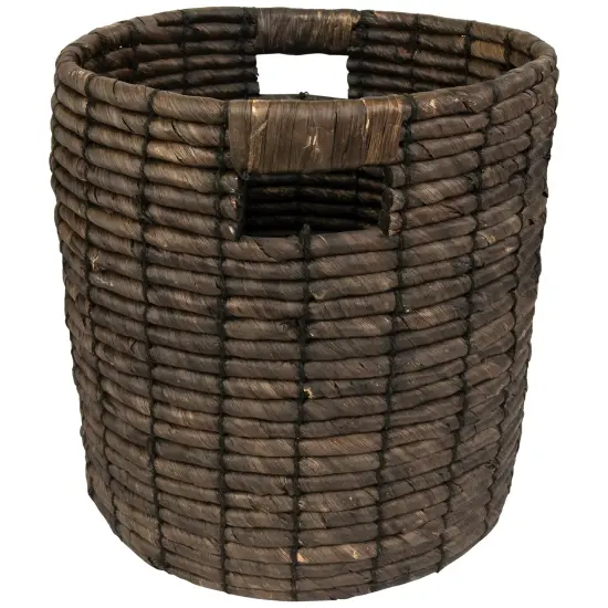 Northlight Natural Woven Table and Floor Cylindrical Seagrass Baskets - Dark Brown - Set of 3 {4}