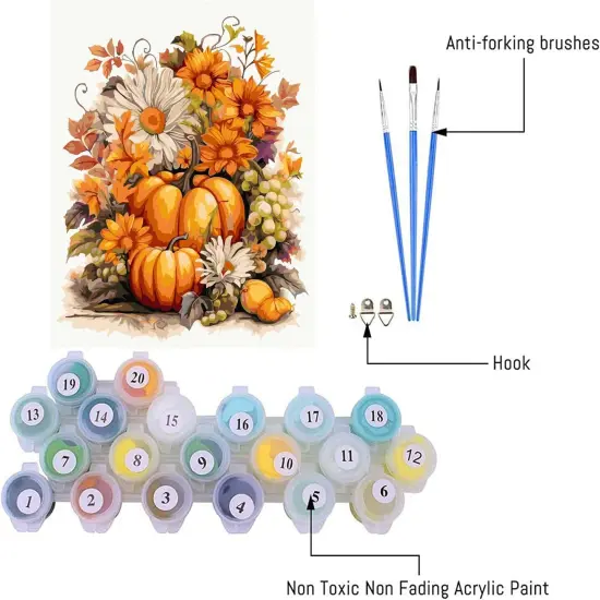 Pumpkins Paint by Numbers for Adults Beginners {4}