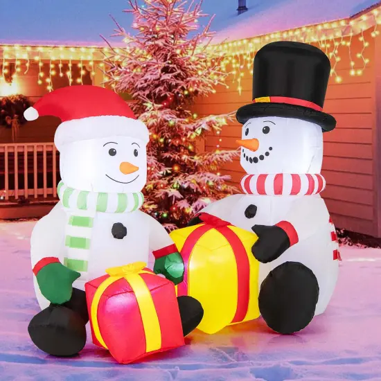 Costway 5FT Christmas Inflatables with Gift Boxes 4 Bright LED Lights for for Party {1}