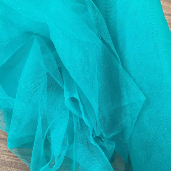 1 Yard 2-Way Stretch Nylon Net Mesh Fabric, 60" Width Lightweight Sheer Mesh for Gowns, Dancewear & Costumes Jade {1}
