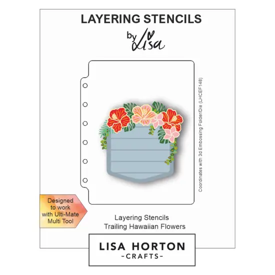 Lisa Horton Crafts Layering Stencils-Trailing Hawaiian Flower {1}