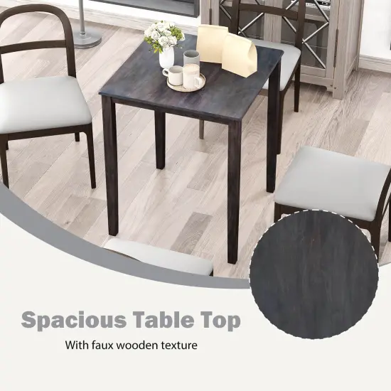 Costway Square Dining Table for 4-Person with Solid Wood Frame for Dining Room {6}